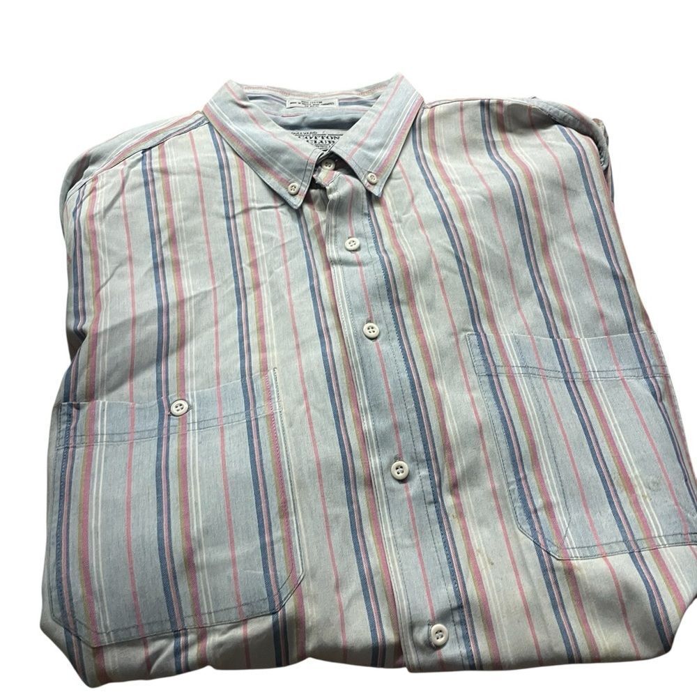 Boulevard cotton club for the tall man Striped Men's Shirt size 3XLT